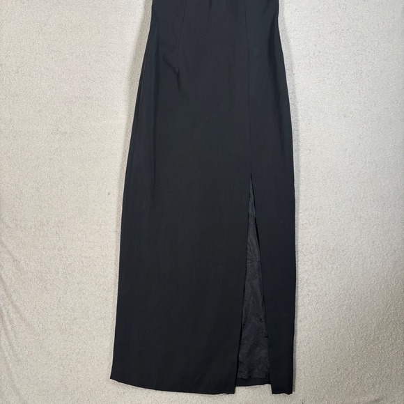Vintage Dave & Johnny Mesh Cutout Dress Size S Black Halter Beaded Evening Gown - Picture 4 of 13